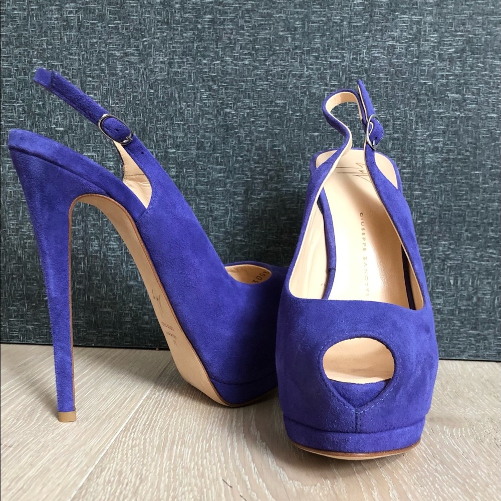 Giuseppe Zanotti Purple Suede Platform Shoes Size 6